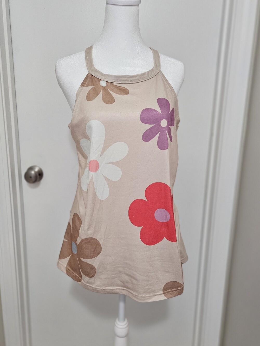 Jenny Boston Beige Halter Tank Large